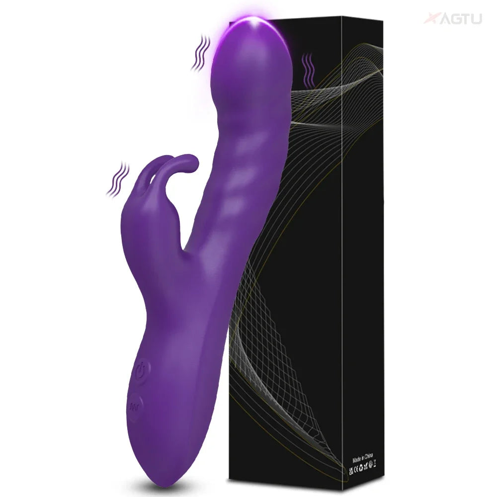 Powerful Rabbit Vibrator Women G-Spot Clitoral Stimulator Vagina Nipple Massager Dildo Female Masturbator Adult Sex Toy