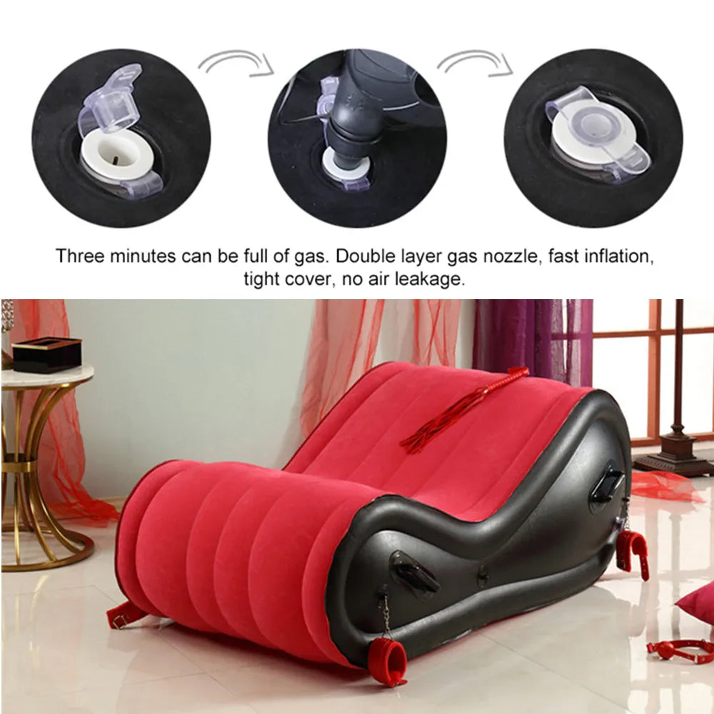 Fast Inflatable Red Love Sofa Sex Furniture Sexule Position Aid Tools Sex Toys For Couples Women Adult Games Sex Chair Bed Mat