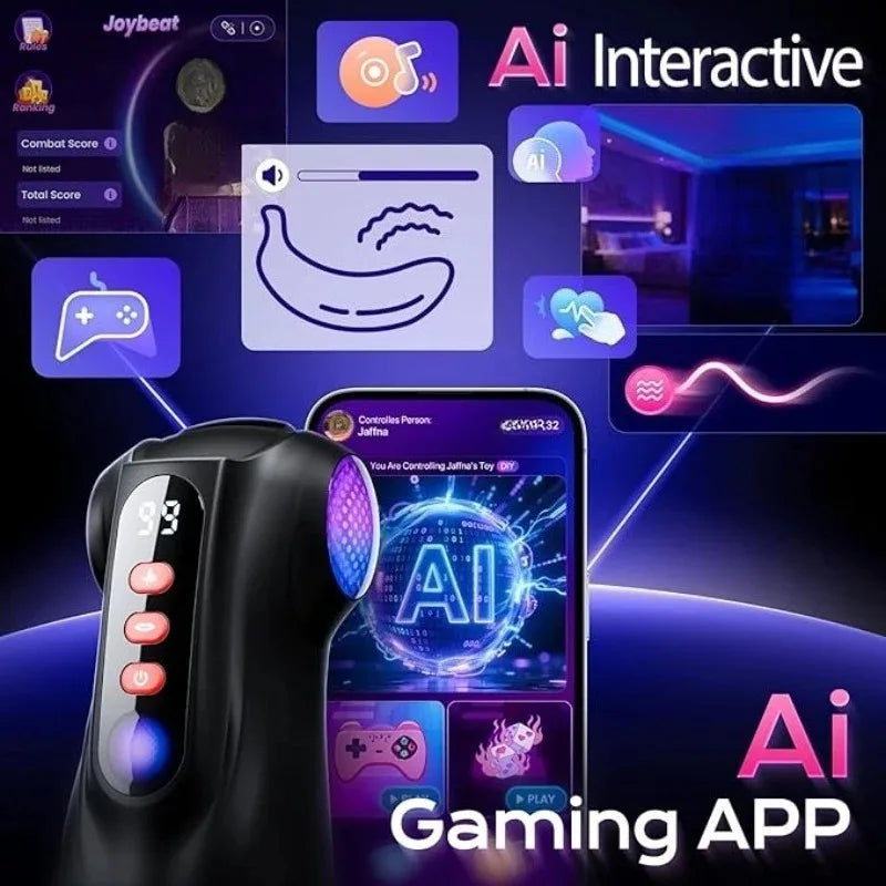 Male Masturbator APP Automatic Masturbation Cup for Men Sucking Deep Throat Realistic Oral Vagina Blowjob Vibrating Sex Machine