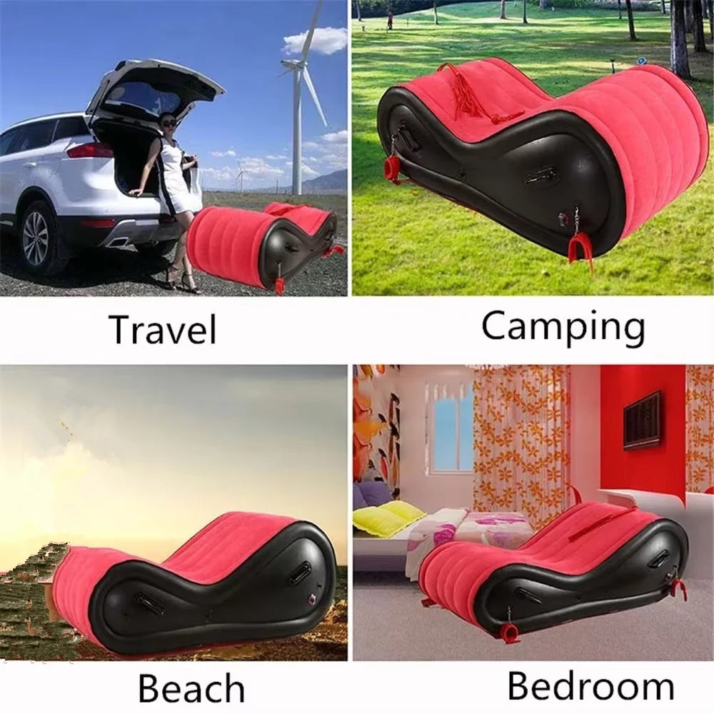Fast Inflatable Red Love Sofa Sex Furniture Sexule Position Aid Tools Sex Toys For Couples Women Adult Games Sex Chair Bed Mat