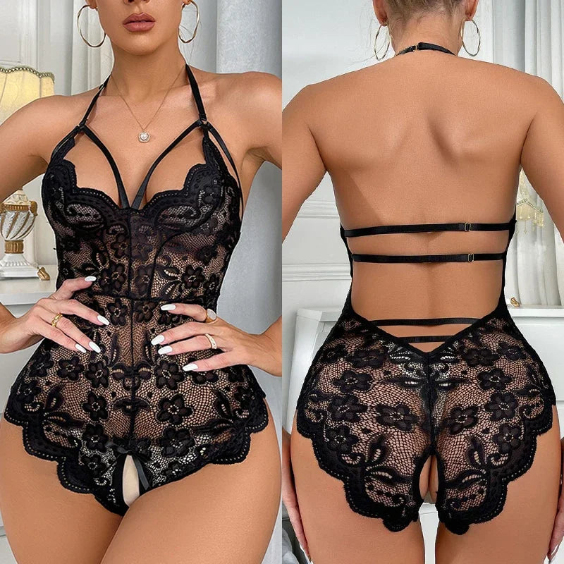 Hot Erotic Lace Lingerie Sexy Erotic Costumes Women's Transparent Sex Underwear Nightwear Female Temptation  Sexy Costume