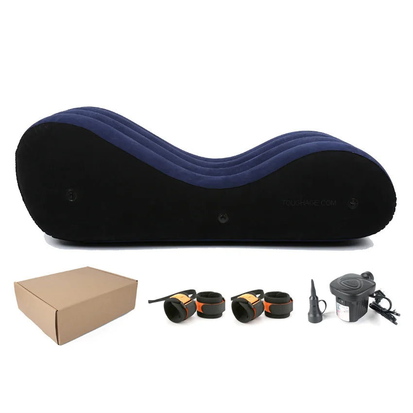 Inflatable Sofa Bed Love Position Aid Sitting Wedge S-shaped  Air Cushion Husband Wife Pillow Chaise  Lounger Sex Furniture Shop