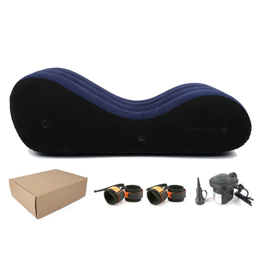 Inflatable Sofa Bed Love Position Aid Sitting Wedge S-shaped  Air Cushion Husband Wife Pillow Chaise  Lounger Sex Furniture Shop