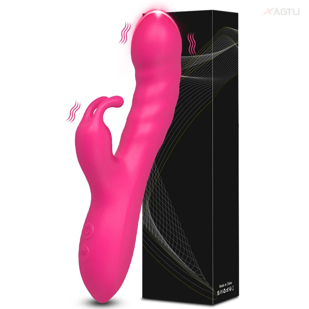 Powerful Rabbit Vibrator Women G-Spot Clitoral Stimulator Vagina Nipple Massager Dildo Female Masturbator Adult Sex Toy