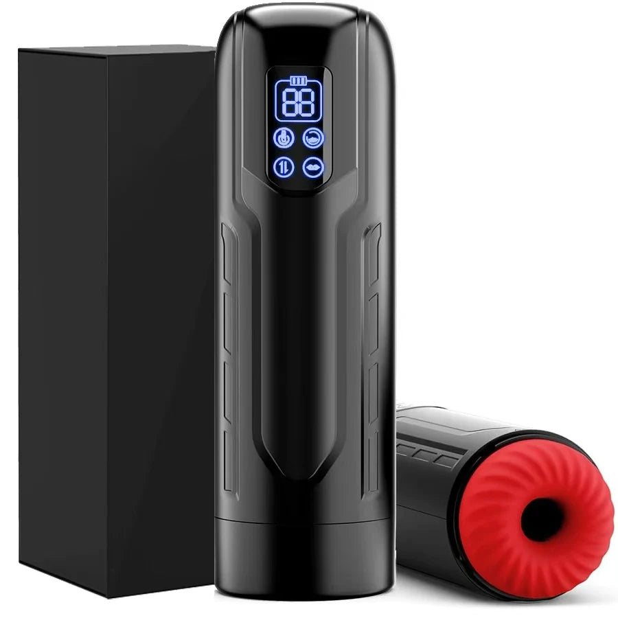 Automatic Masturbator Stroker Adult Toys with 7 Thrusting Rotating 7 Licking Vibrating Modes Hands-Free Sex Machine Pocket Pussy