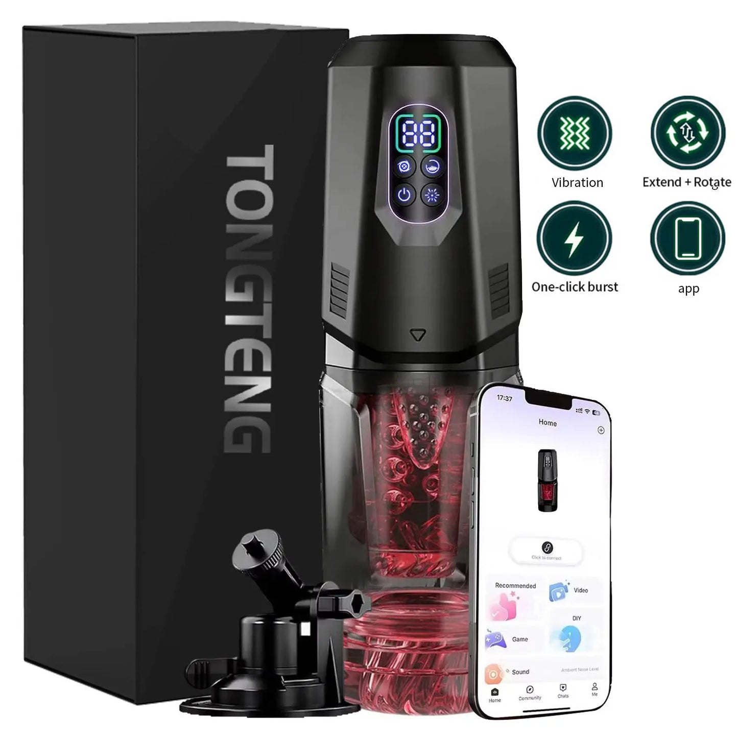 Automatic Masturbator Stroker Adult Toys with 7 Thrusting Rotating 7 Licking Vibrating Modes Hands-Free Sex Machine Pocket Pussy